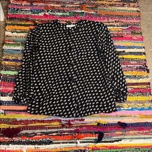 Vintage Black and White Patterned Blouse
